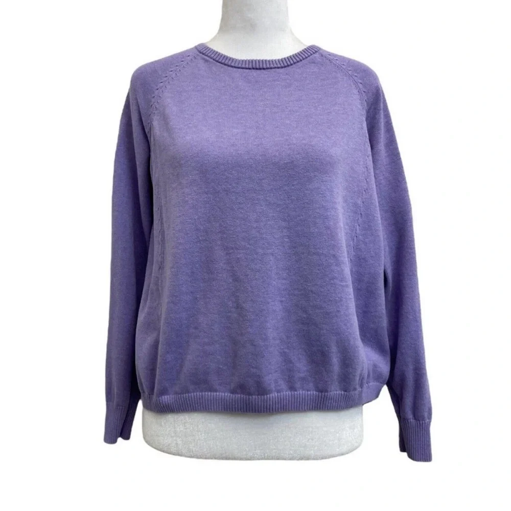 Gorman 100% Organic Cotton Purple Casual Pullover Sweater